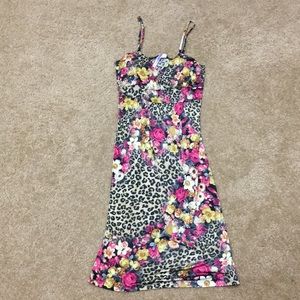 Leopard/flower print sundress